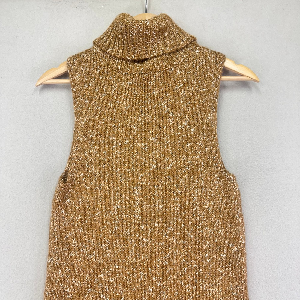 Anthropologie Turtleneck Sleeveless Tunic Sweater Dress Womens XS Brown Wool‎ - Picture 5 of 12